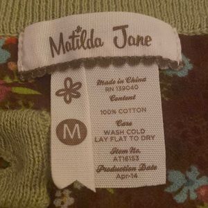 Matilda Jane sweater 100% cotton